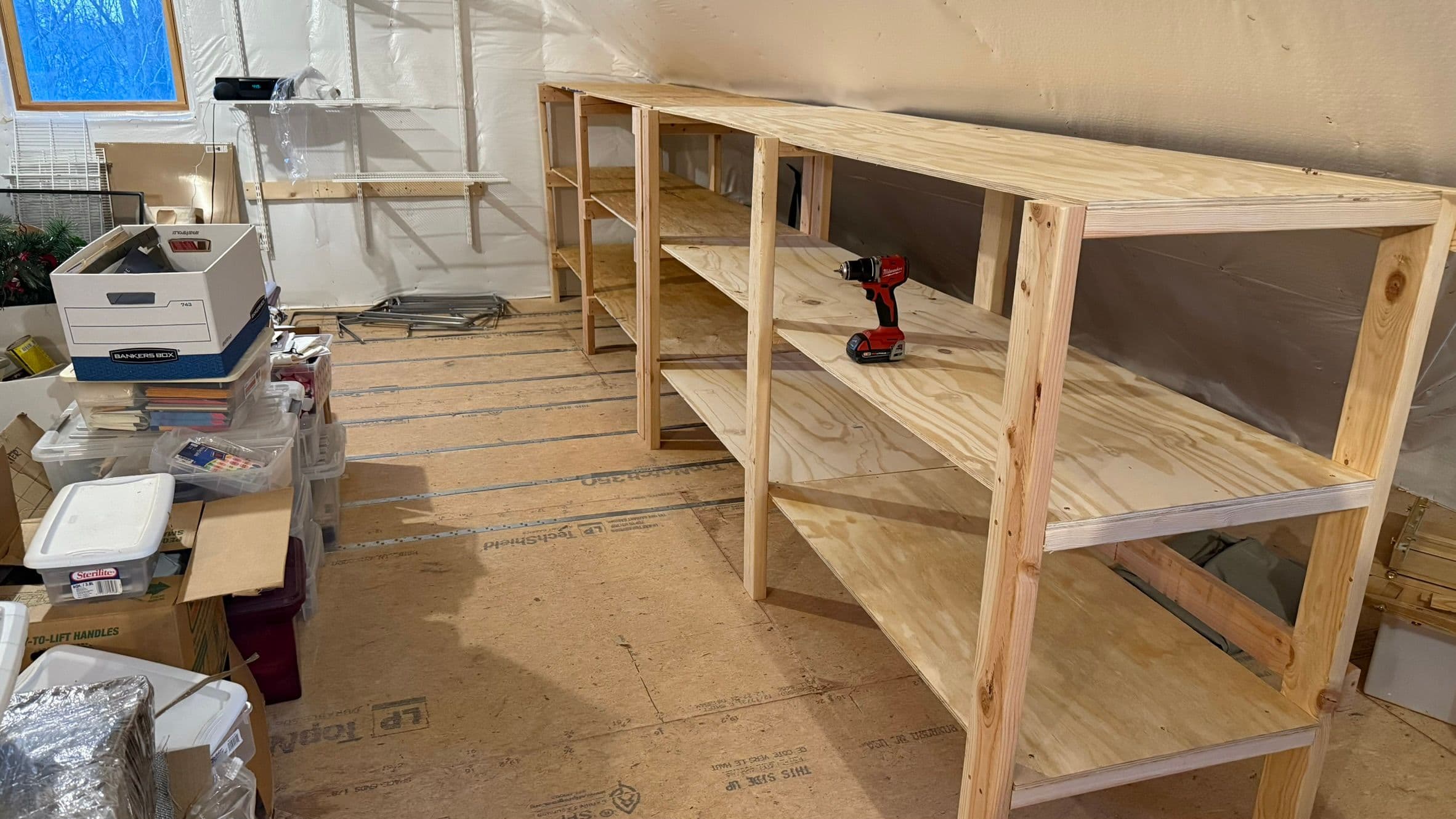 Making Customize Shelves in Attic Storage 1