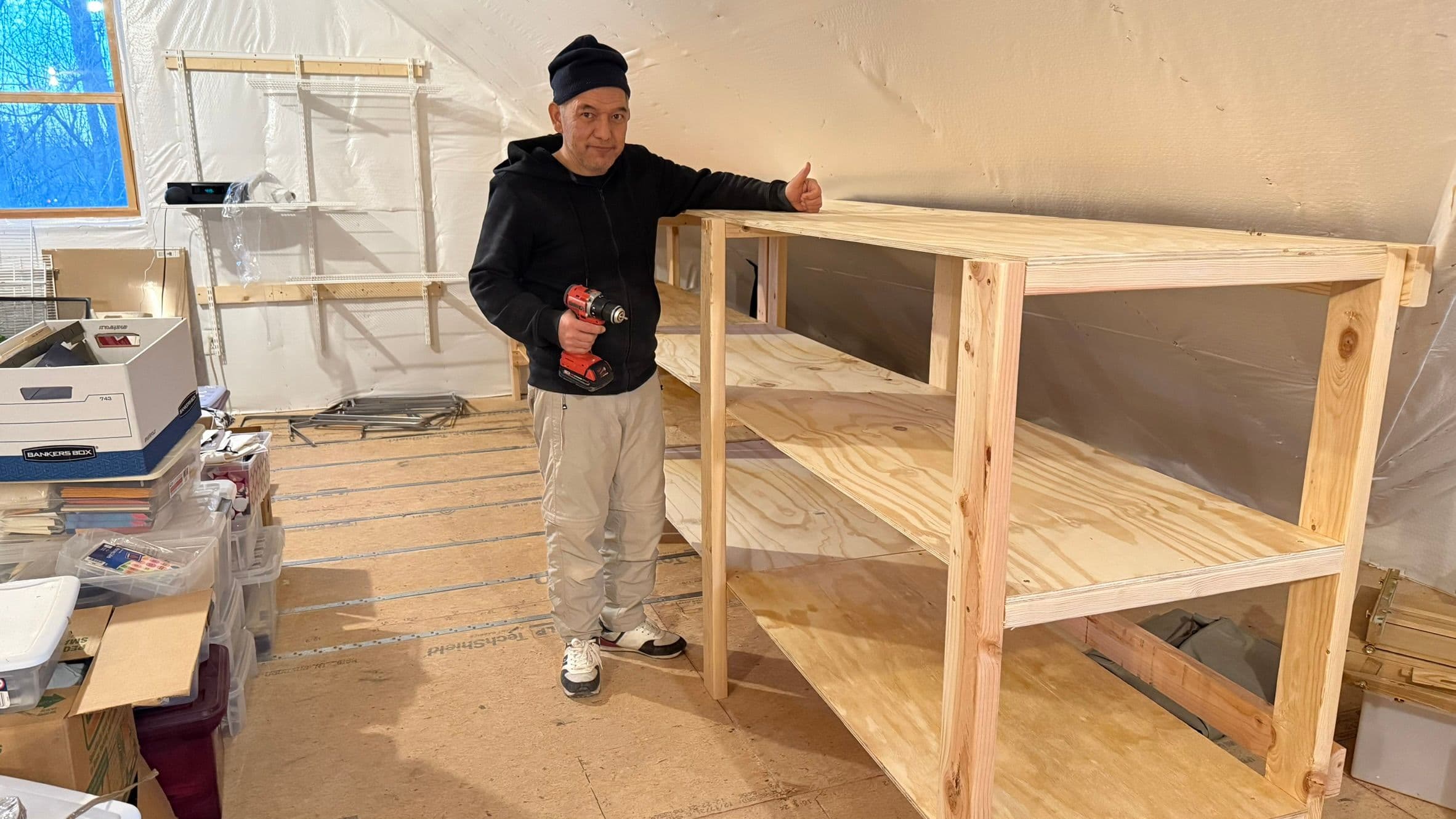 Making Customize Shelves in Attic Storage 2